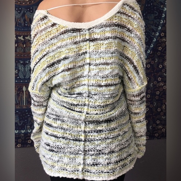 Free People knit pullover Marled Song Bird yellow knit sweater - Picture 2 of 10